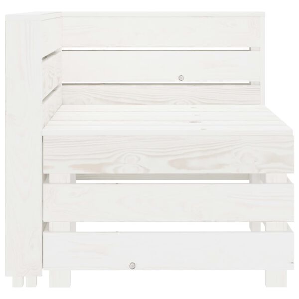 vidaXL Garden Pallet Corner Sofa White Wood