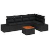 vidaXL Garden Sofa Set 6 pcs Black Poly Rattan