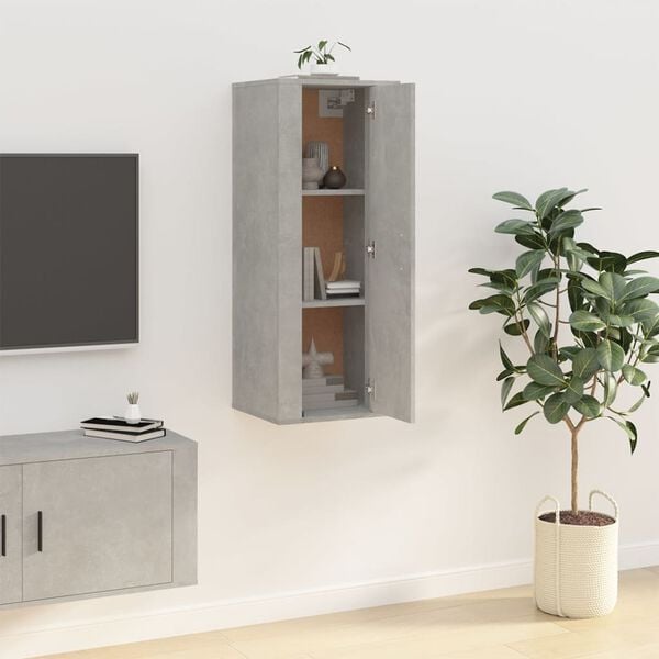 vidaXL Wall Mounted TV Cabinet Concrete Grey 40x34,5x100 cm