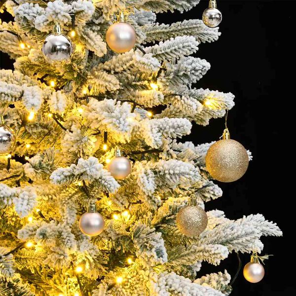 vidaXL Artificial Hinged Christmas Tree 150 LEDs & Ball Set 150 cm