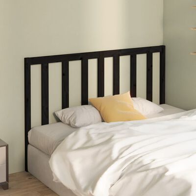 vidaXL Bed Headboard Black 156x4x100 cm Solid Wood Pine