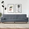 vidaXL Sofa Bed with Cushions Dark Grey Velvet