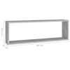 vidaXL Wall Cube Shelf 6 pcs Concrete Grey 80x15x26.5 cm Engineered Wood
