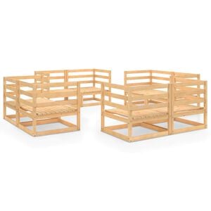 vidaXL Garden Lounge Set | Natural Pine | Solid pinewood | Large | Modular