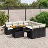 vidaXL 9 Piece Garden Sofa Set with Cushions Black Poly Rattan