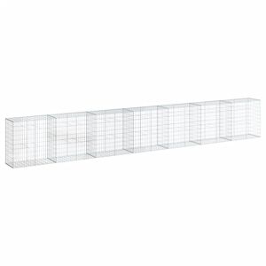 vidaXL Gabion Basket with Cover 700x50x100 cm Galvanised Iron