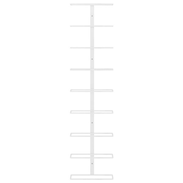 vidaXL Wall-mounted Wine Rack for 9 Bottles White Iron