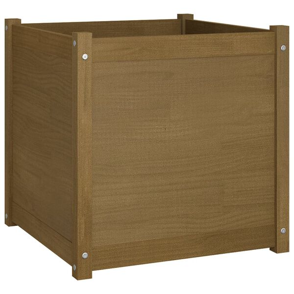 vidaXL Garden Planter Honey Brown 60x60x60 cm Solid Pinewood