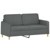 vidaXL 2 Piece Sofa Set with Cushions Dark Grey Fabric