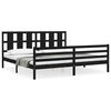 vidaXL Bed Frame without Mattress Black Super King Size Solid Wood