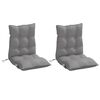 vidaXL Lowback Chair Cushions 2 pcs Grey Oxford Fabric