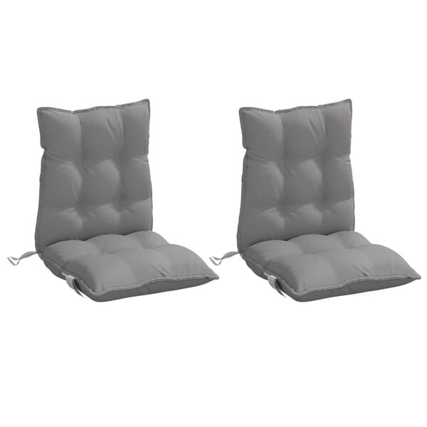 vidaXL Lowback Chair Cushions 2 pcs Grey Oxford Fabric