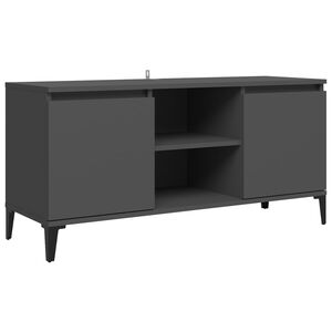 vidaXL TV Cabinet with Metal Legs Grey 103.5x35x50 cm