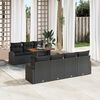 vidaXL Garden Sofa Set with Cushion 8 pcs Black