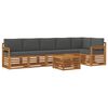 vidaXL Outdoor Sofa Set 7 pcs Natural and Anthracite Polyester