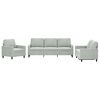 vidaXL 3 Piece Sofa Set with Cushions Light Grey Velvet