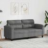 vidaXL 2-Seater Sofa Dark Grey 140 cm Microfibre Fabric