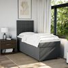 vidaXL Box Spring Bed with Mattress Dark Grey King Single Fabric