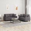 vidaXL 2 Piece Sofa Set with Pillows Grey Faux Leather