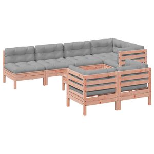 vidaXL 8 Piece Garden Sofa Set with Cushions Solid Wood Douglas Fir