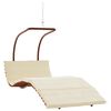 vidaXL Swing Chair with Cushion Fabric and Solid Wood Poplar