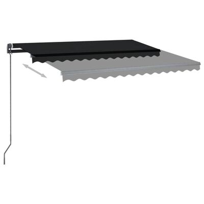vidaXL Manual Retractable Awning with LED 3x2.5 m Anthracite