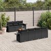 vidaXL 8 Piece Garden Sofa Set with Cushions Black Poly Rattan