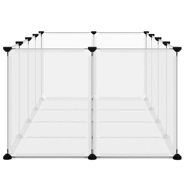 vidaXL Small Animal Cage Transparent 144x74x46.5 cm PP and Steel