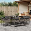vidaXL 11 Piece Garden Dining Set with Cushions Grey Poly Rattan