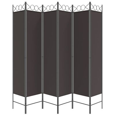 vidaXL 6-Panel Room Divider Brown 240x200 cm Fabric