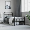 vidaXL Metal Bed Frame without Mattress with Footboard Black 90x190cm