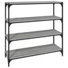 vidaXL Book Cabinet Grey Sonoma 100x33x100 cm Engineered Wood and Steel