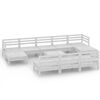 vidaXL Garden Lounge Set | White | Solid pinewood | Large | Garden Lounge Set
