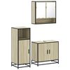 vidaXL 3 Piece Bathroom Furniture Set Sonoma Oak Engineered Wood