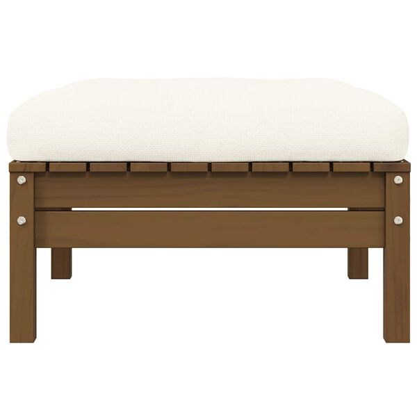 vidaXL 2-Seater Garden Sofa with Cream Cushions Solid Pinewood