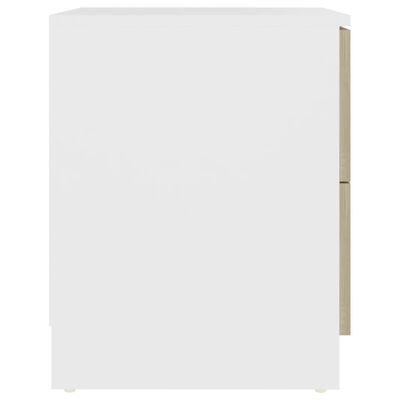 vidaXL Bedside Cabinets 2 pcs White & Sonoma Oak 40x40x50 cm Engineered Wood