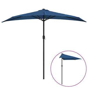 vidaXL Balcony Parasol | Blue | Polyester, Steel, Aluminium | 270 x 144 x 222 cm
