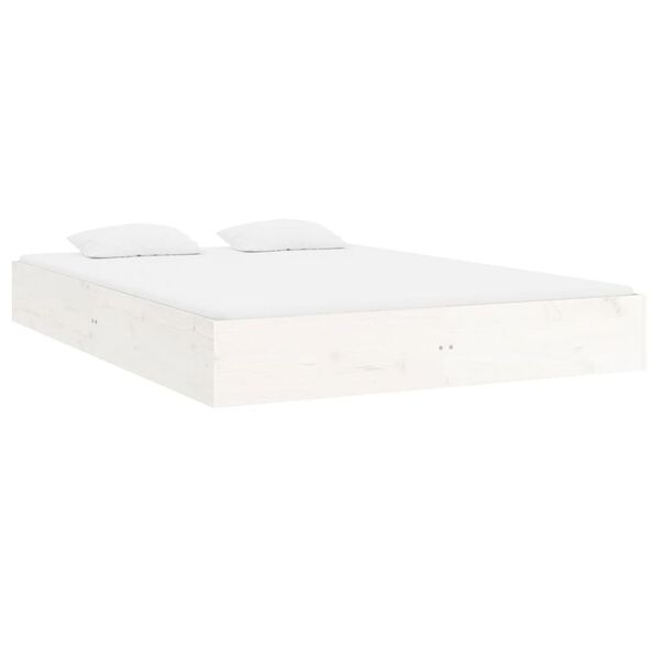 vidaXL Bed Frame without Mattress White Solid Wood 180x200 cm Super King