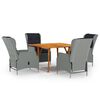 vidaXL 5 Piece Garden Dining Set Light Grey