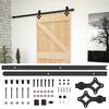 vidaXL Sliding Door Natural and Black 90 x 210 cm Solid Pine Wood