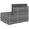 vidaXL Sectional Sofa 3-Seater Poly Rattan Grey