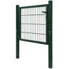 vidaXL Fence Gate Steel Green 100x100 cm