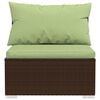 vidaXL 4-Seater Sofa with Cushions Brown Poly Rattan
