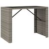 vidaXL 7 Piece Garden Bar Set with Cushions Grey Poly Rattan