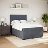 vidaXL Box Spring Bed with Mattress Dark Grey Double Velvet