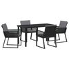 vidaXL Garden Dining Set 5 pcs Black Powder-Coated Steel