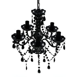 vidaXL Artificial Crystal Glass Ceiling Light | Black