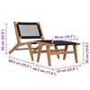vidaXL Sun Lounger with Footrest Solid Teak Wood and Rope