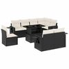vidaXL 9 Piece Garden Sofa Set with Cushions Black Poly Rattan