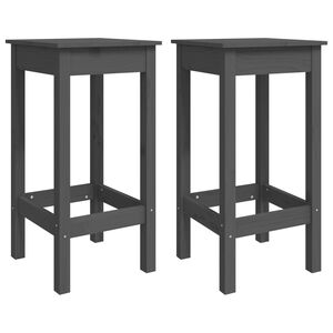 vidaXL Bar Chairs 2 pcs Grey 40x40x78 cm Solid Wood Pine